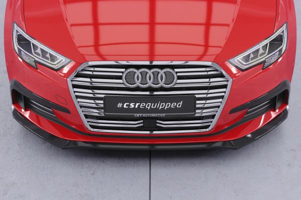 CSR Frontspoiler | Cup-Spoilerlippe mit ABE für Audi A3 8V CSL857-C Carbon Look Hochglanz (keine Lackierung erforderlich)