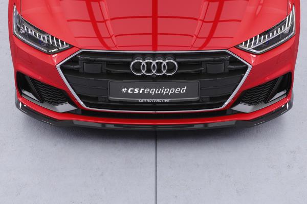CSR Frontspoiler | Cup-Spoilerlippe mit ABE für Audi A7 / S7 C8 (Typ 4K/F2) CSL868-G Glossy schwarz Hochglanz (keine Lackierung erforderlich)
