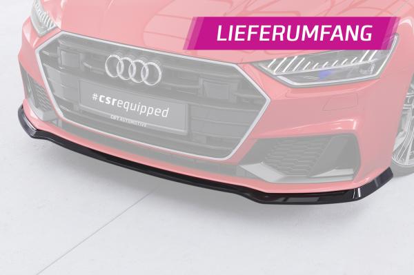 CSR Frontspoiler | Cup-Spoilerlippe mit ABE für Audi A7 / S7 C8 (Typ 4K/F2) CSL868-G Glossy schwarz Hochglanz (keine Lackierung erforderlich)