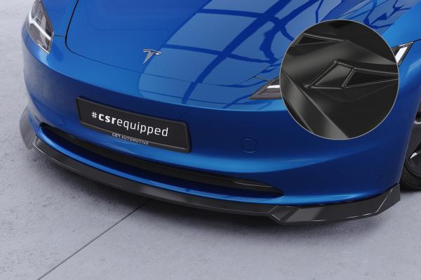 CSR Frontspoiler | Cup-Spoilerlippe mit ABE für Tesla Model 3 CSL869-G Glossy schwarz Hochglanz (keine Lackierung erforderlich)