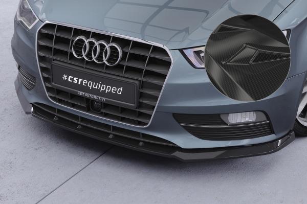 CSR Frontspoiler | Cup-Spoilerlippe mit ABE für Audi A3 8V CSL870-C Carbon Look Hochglanz (keine Lackierung erforderlich)