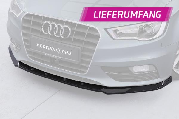 CSR Frontspoiler | Cup-Spoilerlippe mit ABE für Audi A3 8V CSL870-C Carbon Look Hochglanz (keine Lackierung erforderlich)