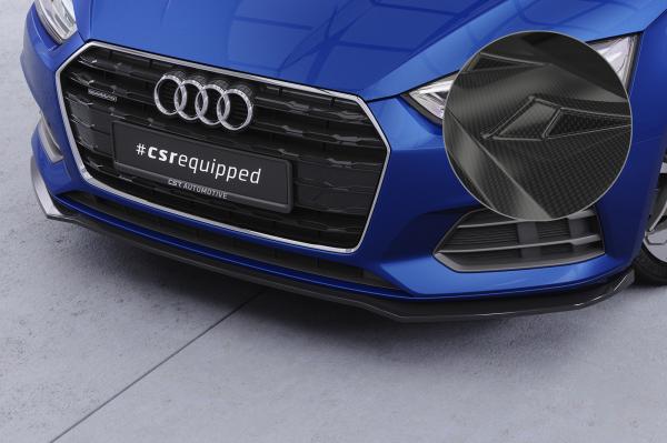 CSR Frontspoiler | Cup-Spoilerlippe mit ABE für Audi A5 (F5) CSL873-C Carbon Look Hochglanz (keine Lackierung erforderlich)