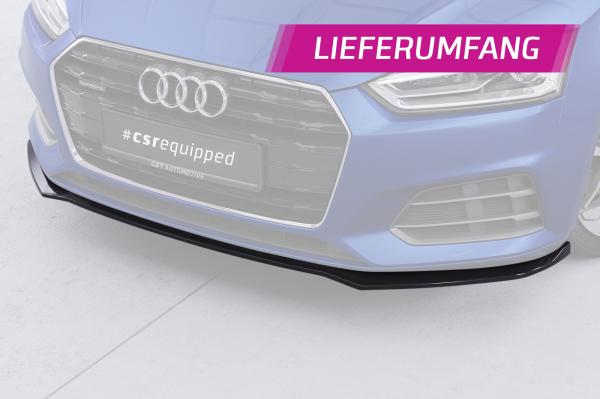 CSR Frontspoiler | Cup-Spoilerlippe mit ABE für Audi A5 (F5) CSL873-G Glossy schwarz Hochglanz (keine Lackierung erforderlich)