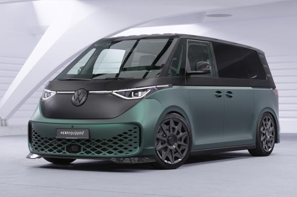 CSR Frontspoiler | Cup-Spoilerlippe mit ABE für VW ID. Buzz CSL875-C Carbon Look Hochglanz (keine Lackierung erforderlich)