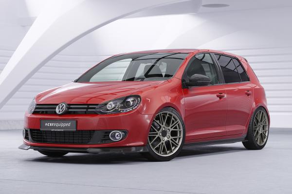 CSR Frontspoiler | Cup-Spoilerlippe mit ABE für VW Golf 6 (Typ 5K1) CSL877-C Carbon Look Hochglanz (keine Lackierung erforderlich)