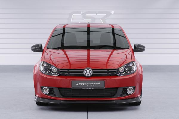 CSR Frontspoiler | Cup-Spoilerlippe mit ABE für VW Golf 6 (Typ 5K1) CSL877-C Carbon Look Hochglanz (keine Lackierung erforderlich)