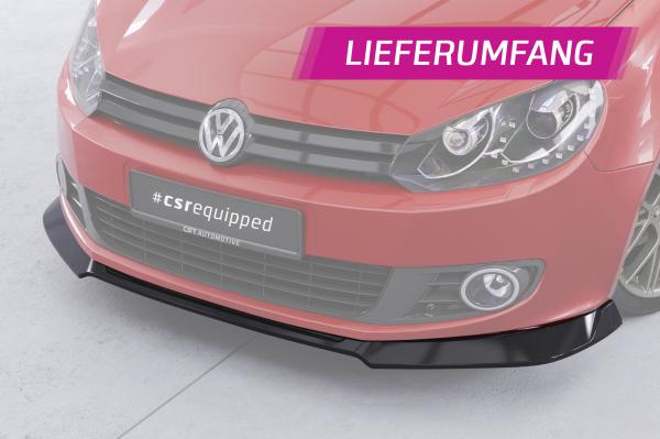 CSR Frontspoiler | Cup-Spoilerlippe mit ABE für VW Golf 6 (Typ 5K1) CSL877-C Carbon Look Hochglanz (keine Lackierung erforderlich)