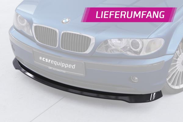 CSR Frontspoiler | Cup-Spoilerlippe mit ABE für BMW 3er E46 Limo / Touring CSL878-C Carbon Look Hochglanz (keine Lackierung erforderlich)
