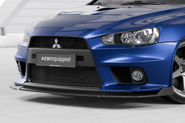 CSR Frontspoiler | Cup-Spoilerlippe mit ABE für Mitsubishi Lancer Evolution X CSL887-G Glossy schwarz Hochglanz (keine Lackierung erforderlich)