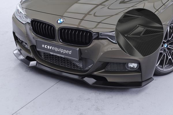 CSR Frontspoiler | Cup-Spoilerlippe mit ABE für BMW 3er F30 / F31 CSL892-C Carbon Look Hochglanz (keine Lackierung erforderlich)