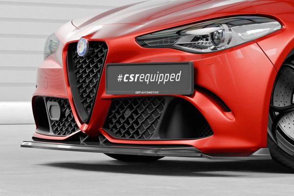 CSR Frontspoiler | Cup-Spoilerlippe mit ABE für Alfa Romeo Giulia Quadrifoglio CSL902-G Glossy schwarz Hochglanz (keine Lackierung erforderlich)