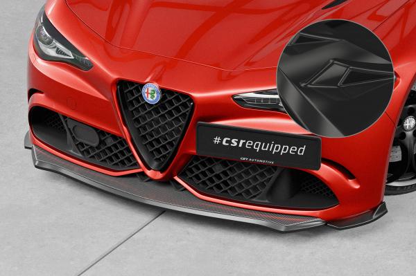 CSR Frontspoiler | Cup-Spoilerlippe mit ABE für Alfa Romeo Giulia Quadrifoglio CSL902-G Glossy schwarz Hochglanz (keine Lackierung erforderlich)