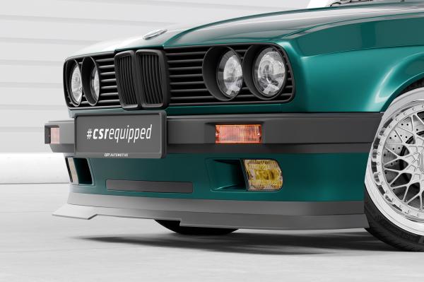CSR Frontspoiler | Cup-Spoilerlippe mit ABE für BMW 3er E30 Coupe CSL906-C Carbon Look Hochglanz (keine Lackierung erforderlich)