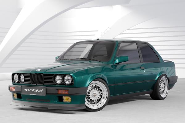 CSR Frontspoiler | Cup-Spoilerlippe mit ABE für BMW 3er E30 Coupe CSL906-C Carbon Look Hochglanz (keine Lackierung erforderlich)