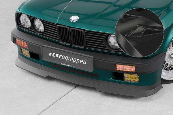 CSR Frontspoiler | Cup-Spoilerlippe mit ABE für BMW 3er E30 Coupe CSL906-G Glossy schwarz Hochglanz (keine Lackierung erforderlich)