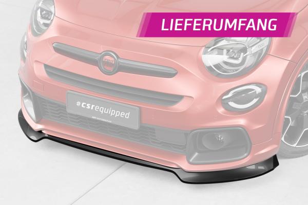 CSR Frontspoiler | Cup-Spoilerlippe mit ABE für Fiat 500X Sport CSL908-G Glossy schwarz Hochglanz (keine Lackierung erforderlich)