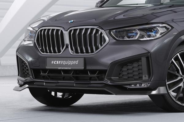 CSR Frontspoiler | Cup-Spoilerlippe mit ABE für BMW X6 (G06) Basis CSL909-G Glossy schwarz Hochglanz (keine Lackierung erforderlich)