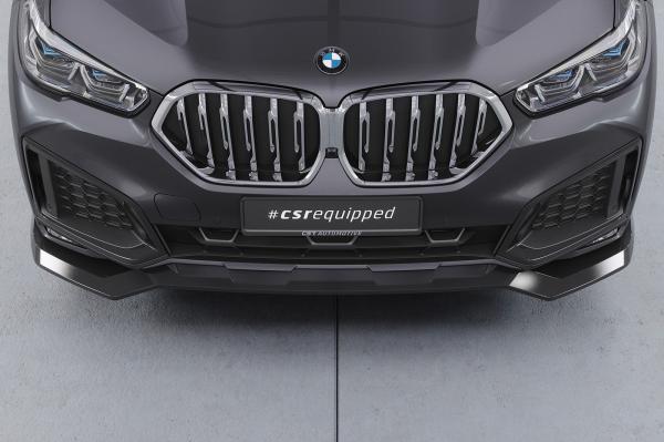 CSR Frontspoiler | Cup-Spoilerlippe mit ABE für BMW X6 (G06) Basis CSL909-G Glossy schwarz Hochglanz (keine Lackierung erforderlich)