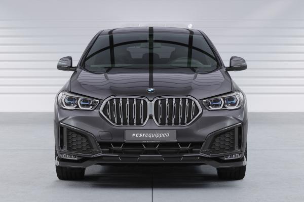 CSR Frontspoiler | Cup-Spoilerlippe mit ABE für BMW X6 (G06) Basis CSL909-G Glossy schwarz Hochglanz (keine Lackierung erforderlich)