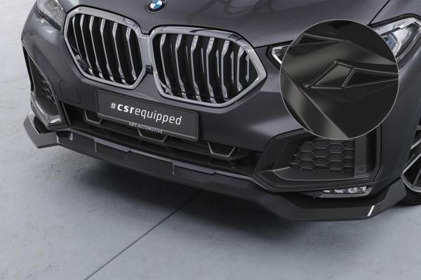 CSR Frontspoiler | Cup-Spoilerlippe mit ABE für BMW X6 (G06) Basis CSL909-G Glossy schwarz Hochglanz (keine Lackierung erforderlich)