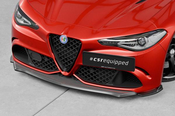 CSR Frontspoiler | Cup-Spoilerlippe mit ABE für Alfa Romeo Giulia Quadrifoglio CSL925-G Glossy schwarz Hochglanz (keine Lackierung erforderlich)