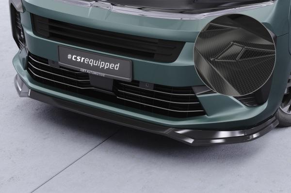 CSR Frontspoiler | Cup-Spoilerlippe mit ABE für Opel Zafira Life CSL926-C Carbon Look Hochglanz (keine Lackierung erforderlich)