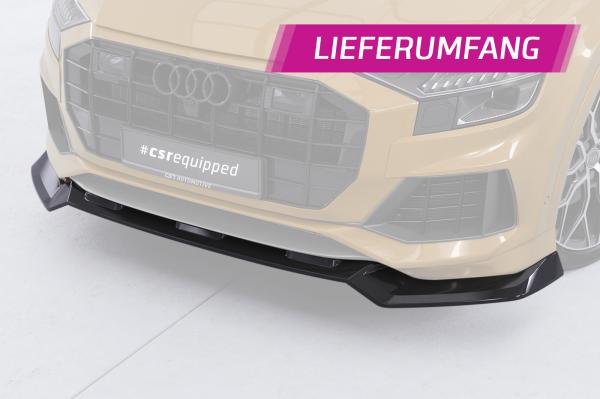 CSR Frontspoiler | Cup-Spoilerlippe mit ABE für Audi Q8 4M CSL931-S strukturiert schwarz matt (keine Lackierung erforderlich)