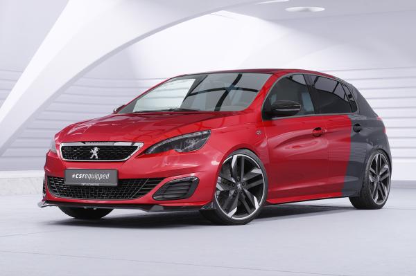 CSR Frontspoiler | Cup-Spoilerlippe mit ABE für Peugeot 308 GTi CSL944-G Glossy schwarz Hochglanz (keine Lackierung erforderlich)