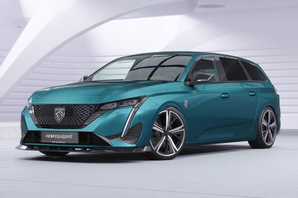 CSR Frontspoiler | Cup-Spoilerlippe mit ABE für Peugeot 308 (P51) CSL945-C Carbon Look Hochglanz (keine Lackierung erforderlich)