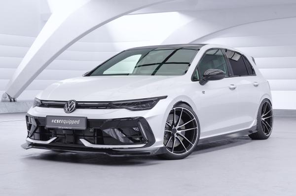 CSR Frontspoiler | Cup-Spoilerlippe mit ABE für VW Golf 8 R CSL947-C Carbon Look Hochglanz (keine Lackierung erforderlich)