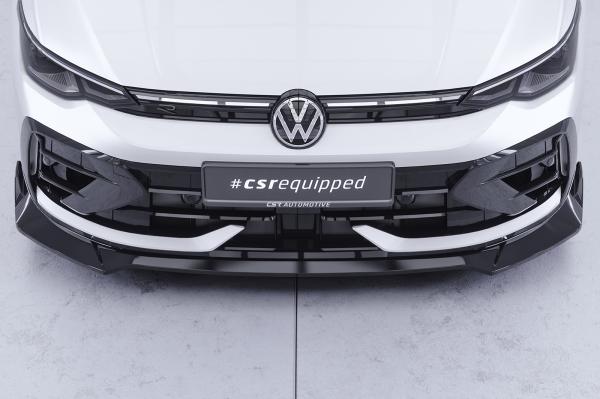 CSR Frontspoiler | Cup-Spoilerlippe mit ABE für VW Golf 8 R CSL947-C Carbon Look Hochglanz (keine Lackierung erforderlich)