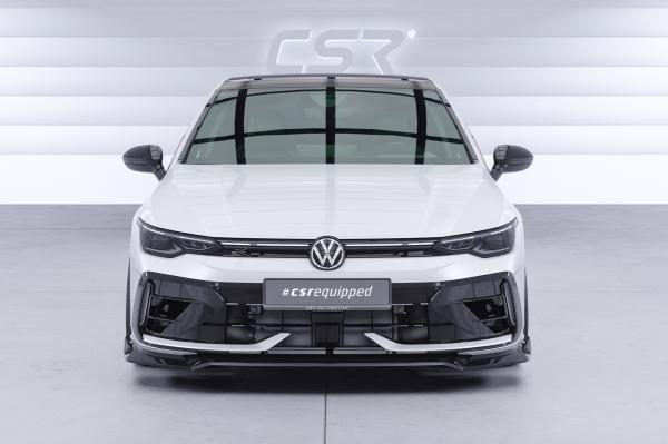 CSR Frontspoiler | Cup-Spoilerlippe mit ABE für VW Golf 8 R CSL947-C Carbon Look Hochglanz (keine Lackierung erforderlich)