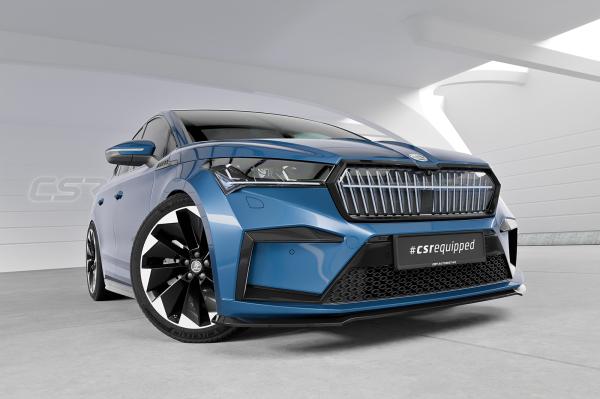 CSR Frontspoiler | Cup-Spoilerlippe mit ABE für Skoda Enyaq CSL971-G Glossy schwarz Hochglanz (keine Lackierung erforderlich)