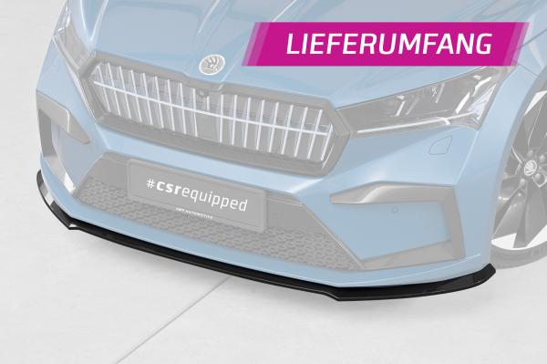 CSR Frontspoiler | Cup-Spoilerlippe mit ABE für Skoda Enyaq CSL971-G Glossy schwarz Hochglanz (keine Lackierung erforderlich)