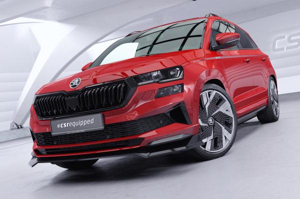 CSR Frontspoiler | Cup-Spoilerlippe mit ABE für Skoda Karoq Sportline CSL973-G Glossy schwarz Hochglanz (keine Lackierung erforderlich)
