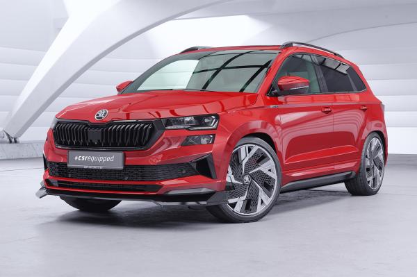 CSR Frontspoiler | Cup-Spoilerlippe mit ABE für Skoda Karoq Sportline CSL973-G Glossy schwarz Hochglanz (keine Lackierung erforderlich)