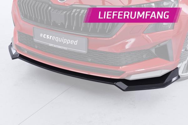 CSR Frontspoiler | Cup-Spoilerlippe mit ABE für Skoda Karoq Sportline CSL973-G Glossy schwarz Hochglanz (keine Lackierung erforderlich)