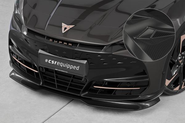 CSR Frontspoiler | Cup-Spoilerlippe mit ABE für Cupra Tavascan CSL985-C Carbon Look Hochglanz (keine Lackierung erforderlich)