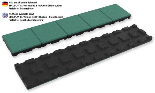 SECUPLAY XL Gummi Mähkante / Rasenkante 100x20x3,6cm grün