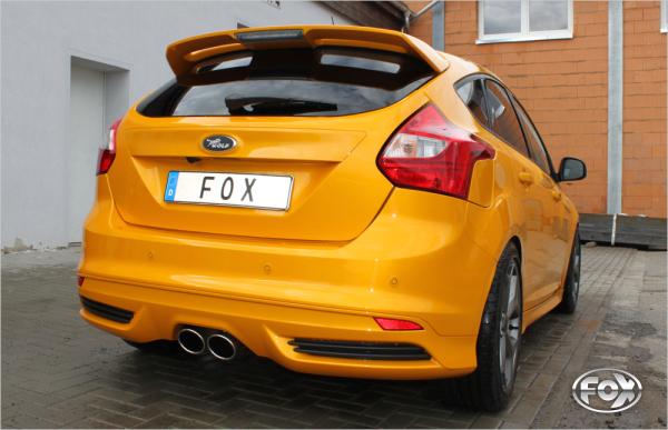 Fox passend für Ford Focus III ST Fließheck Diesel Endschalldämpfer quer Ausgang mittig inkl. Verbindungsrohr - 2x115x85 Typ 32 mittig FO032085-348