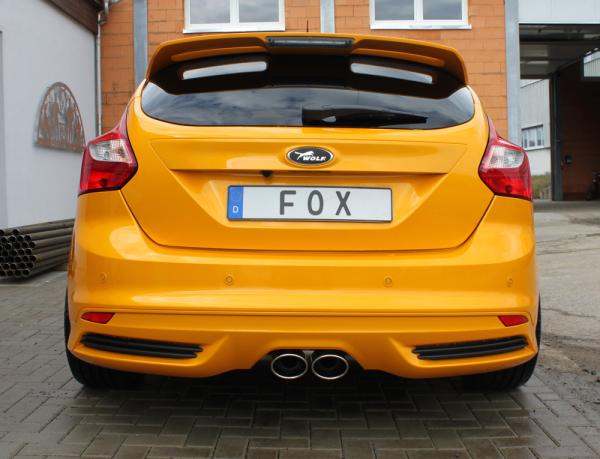 Fox passend für Ford Focus III ST Fließheck Endschalldämpfer quer Ausgang mittig - 2x115x85 Typ 32 mittig FO032025-348