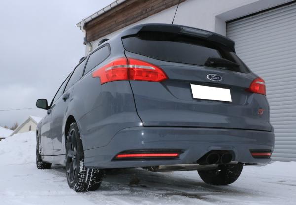 Fox passend für Ford Focus III ST Turnier Endschalldämpfer quer Ausgang mittig - 2x115x85 Typ 32 mittig schwarz beschichtet FO032055-348s