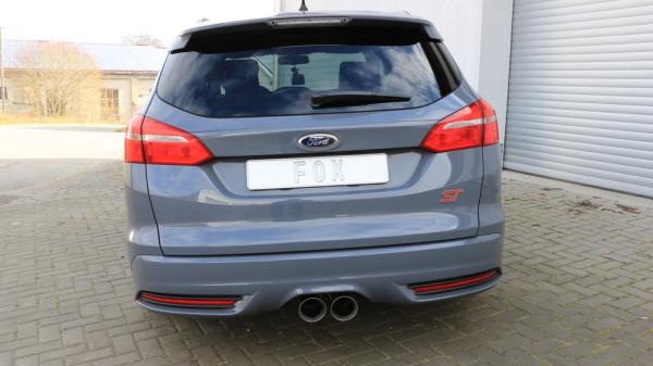Fox passend für Ford Focus III ST Turnier Diesel Endschalldämpfer quer Ausgang mittig - 2x100 Typ 25 mittig FO032075-294