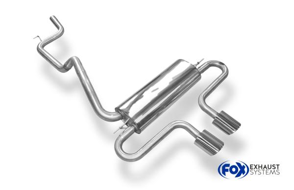 Fox passend für Ford Focus III ST Turnier Diesel Endschalldämpfer quer Ausgang mittig - 2x115x85 Typ 32 mittig FO032075-348