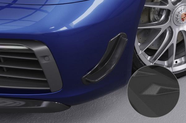 CSR Performance Flaps mit ABE für Porsche 911 / 992/991/997/996, Boxster 981, Cayman 981C FP015-S strukturiert schwarz matt (keine Lackierung erforderlich)