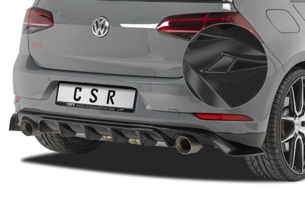 CSR Diffusor | Heckansatz mit ABE für VW Golf 7 TCR HA232-C Carbon Look Hochglanz (keine Lackierung erforderlich)