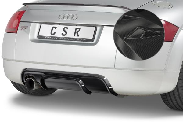 CSR Diffusor | Heckansatz mit ABE für Audi TT 8N HA248-C Carbon Look Hochglanz (keine Lackierung erforderlich)