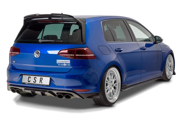 CSR Diffusor | Heckansatz mit ABE für VW Golf 7 R / R-Line HA253-C Carbon Look Hochglanz (keine Lackierung erforderlich)