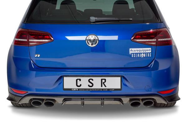 CSR Diffusor | Heckansatz mit ABE für VW Golf 7 R / R-Line HA253-C Carbon Look Hochglanz (keine Lackierung erforderlich)